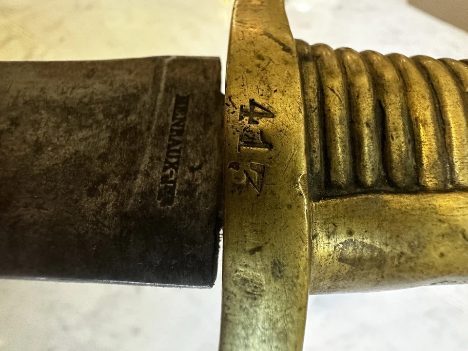 Antique Napoleonic Infantry Briquet Sword w/original Scabbard- Lots of Markings! - Image 2 of 4