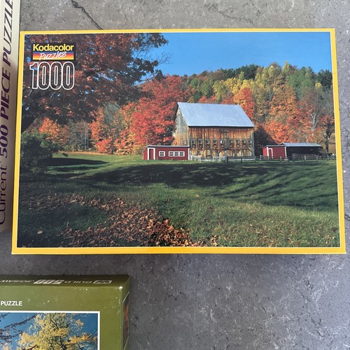 Lot Of 3 Rare Vtg Sealed Puzzles Kodacolor Whitman Current 500 1000 Pieces - Picture 2 of 14
