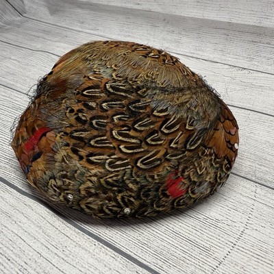 Vintage Pheasant Peacock Feather Hat Collectible Women