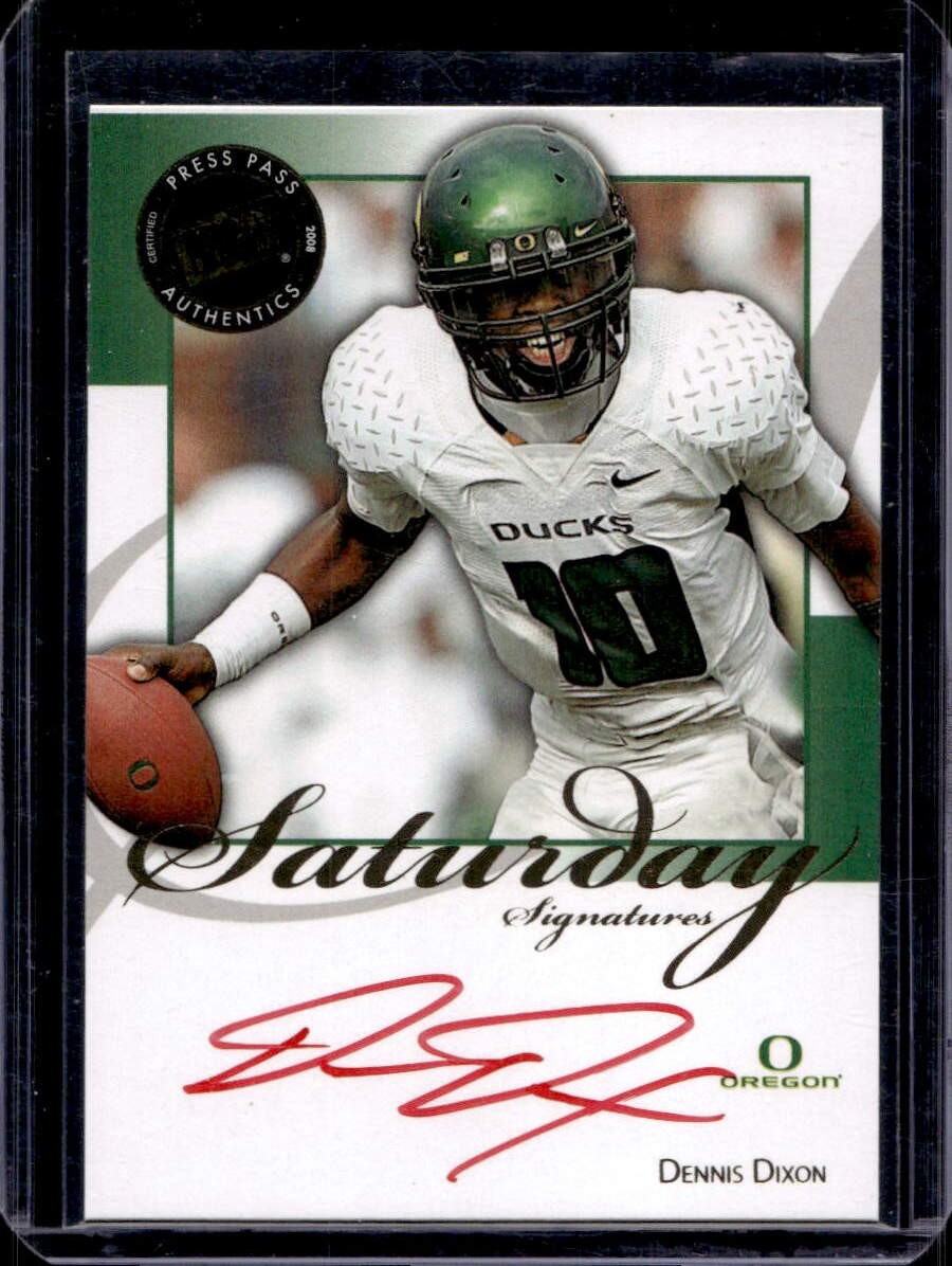 Dennis Dixon Press Pass Legends Saturday Signatures #SSDD Red Ink