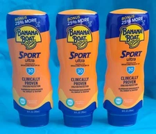 1 Lot of 3 Banana Boat Sport Ultra Sunscreen Lotions. *Broad Spectrum SPF 30*