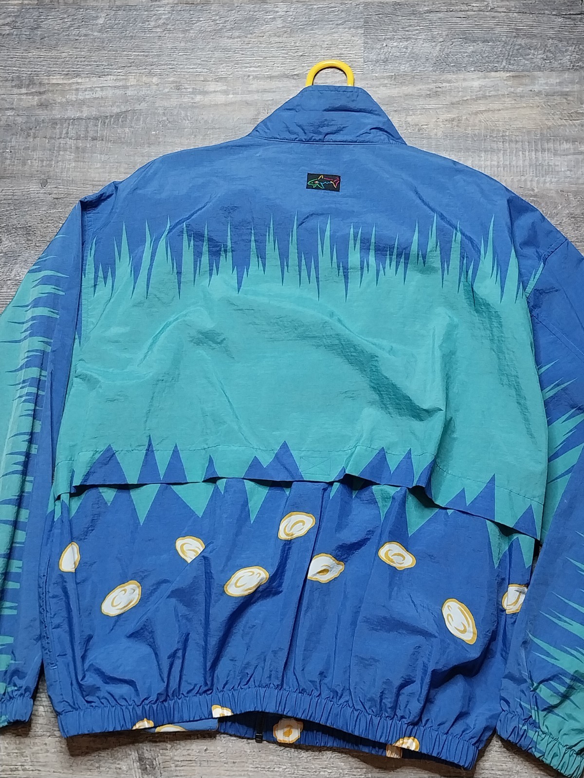 Vintage Greg Norman Reebok Jacket Men's Large Sharktooth Blue Green Bright Rare image 6