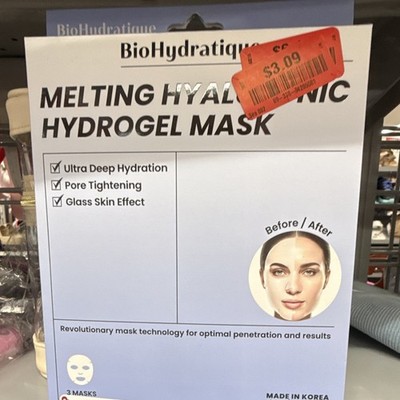 BioHydratique Hyaluronic Acid Hydrogel Mask Ultra Deep Hydration 3 Pack Face