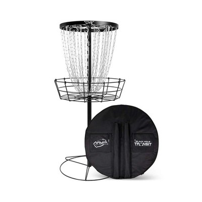 MVP Disc Sports Black Hole Lite 24-Chain Disc Golf Basket with Transit Bag