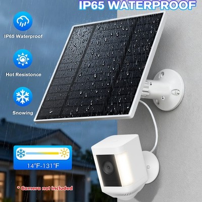 1/2PC Solar Panel for Ring Spotlight Camera Up Cam Battery Charger 5W 5V Output 