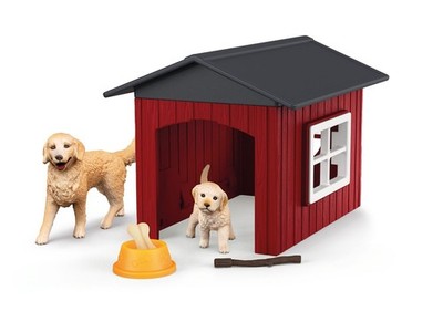 schleich  Farm World Hundehütte mit Goldenretrievern