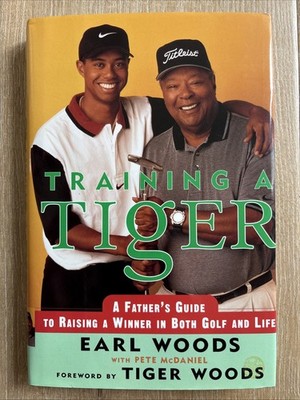 TRAINING A TIGER Earl Woods SIGNED 1997 HCDJ 1st Edition Harper Golf PGA