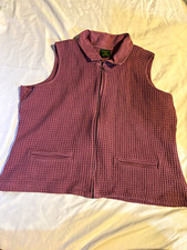 Vintage Cabela’s Made in USA Women’s L Dusty Purple Waffle Knit Full Zip Vest