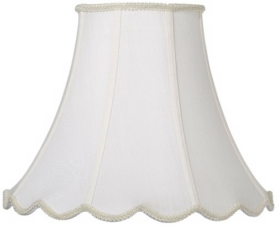 White Faux Silk Scallop Bell Lamp Shade 6x12x9.5 (Spider)