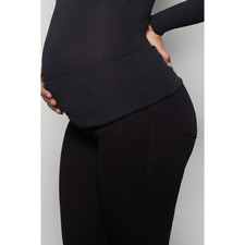 $148 NWT - Good American GOOD PETITE SKINNY Black MATERNITY JEANS Size: 8