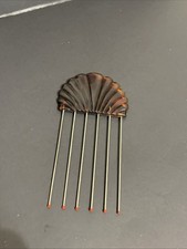 Vintage Faux Tortoise Shell Celluloid Hair Fork Comb Pick Accessory