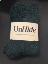 UnHide Dark Green Softie Socks | Gift | Cozy | Chenille | Lounge | Sleepwear