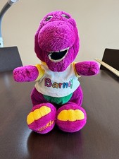 Vintage 1992 Dakin Barney the Dinosaur 13" Plush with T-Shirt