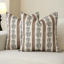 Floral Throw Pillow Covers 18x18 Inch Set of 2, 18" x 18" Pack of 2 Brown