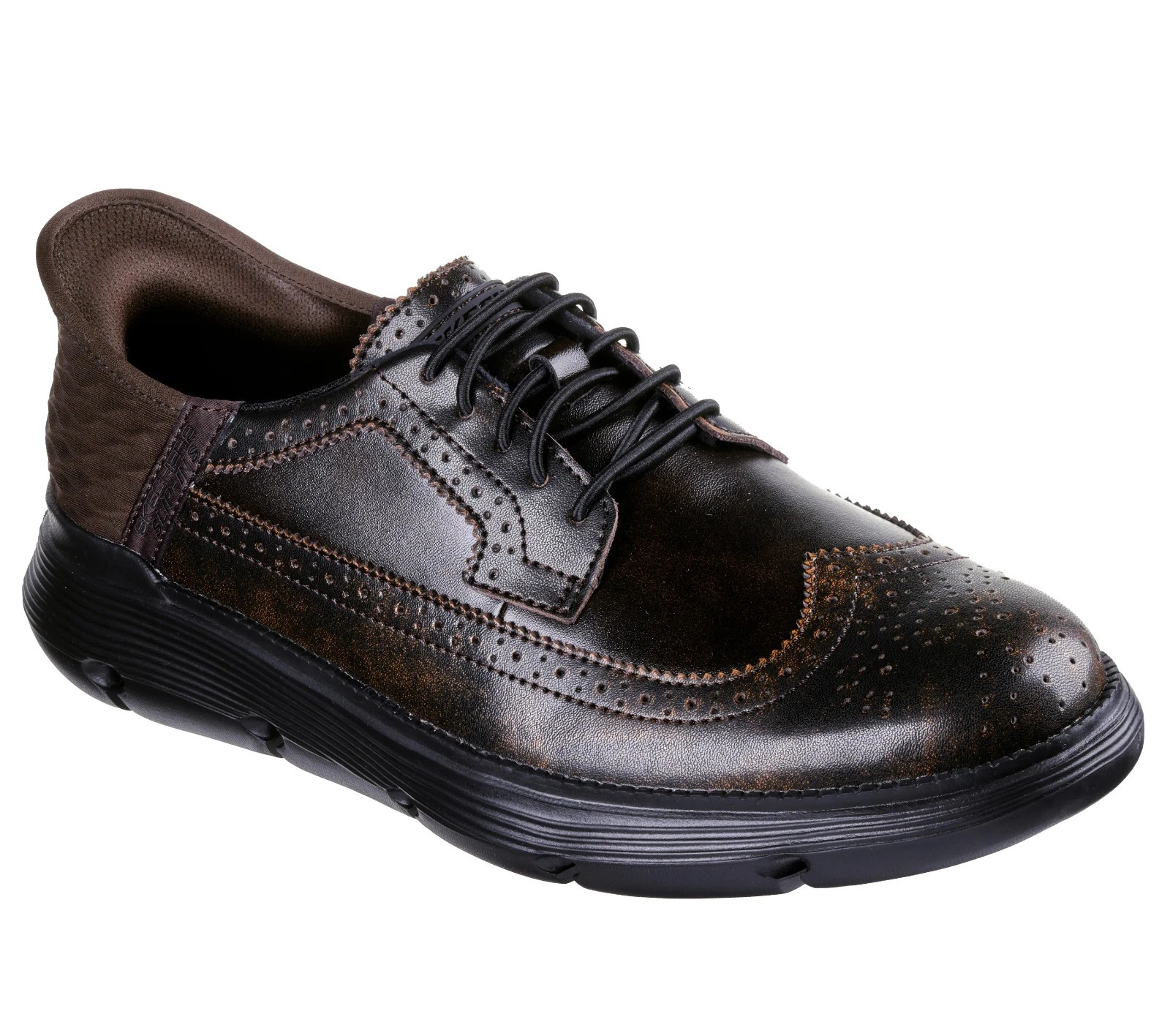 Men's SKECHERS Slip-ins: Garza Rubio Wingtip Oxford, 205304 /DKBR Sizes Dk Brown