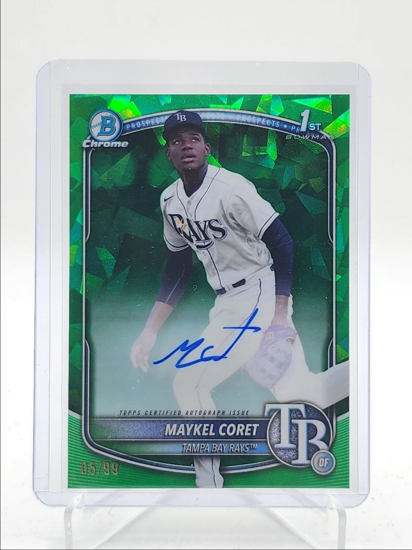 MAYKEL CORET 2025 BOWMAN CHROME 1ST SAPPHIRE GREEN B AUTO /99 Q1940
