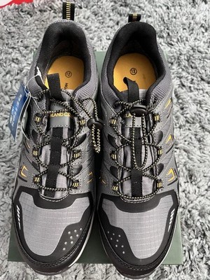 Highland Creek Men's Hiking Shoes Gray Black Yellow Memory Foam Size 12
