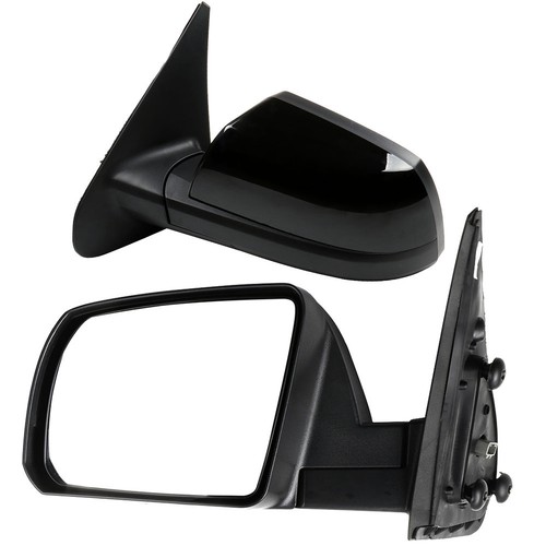 For 2007-2016 Toyota Tundra Black Power Heated Side Manual Fold Mirrors Pair
