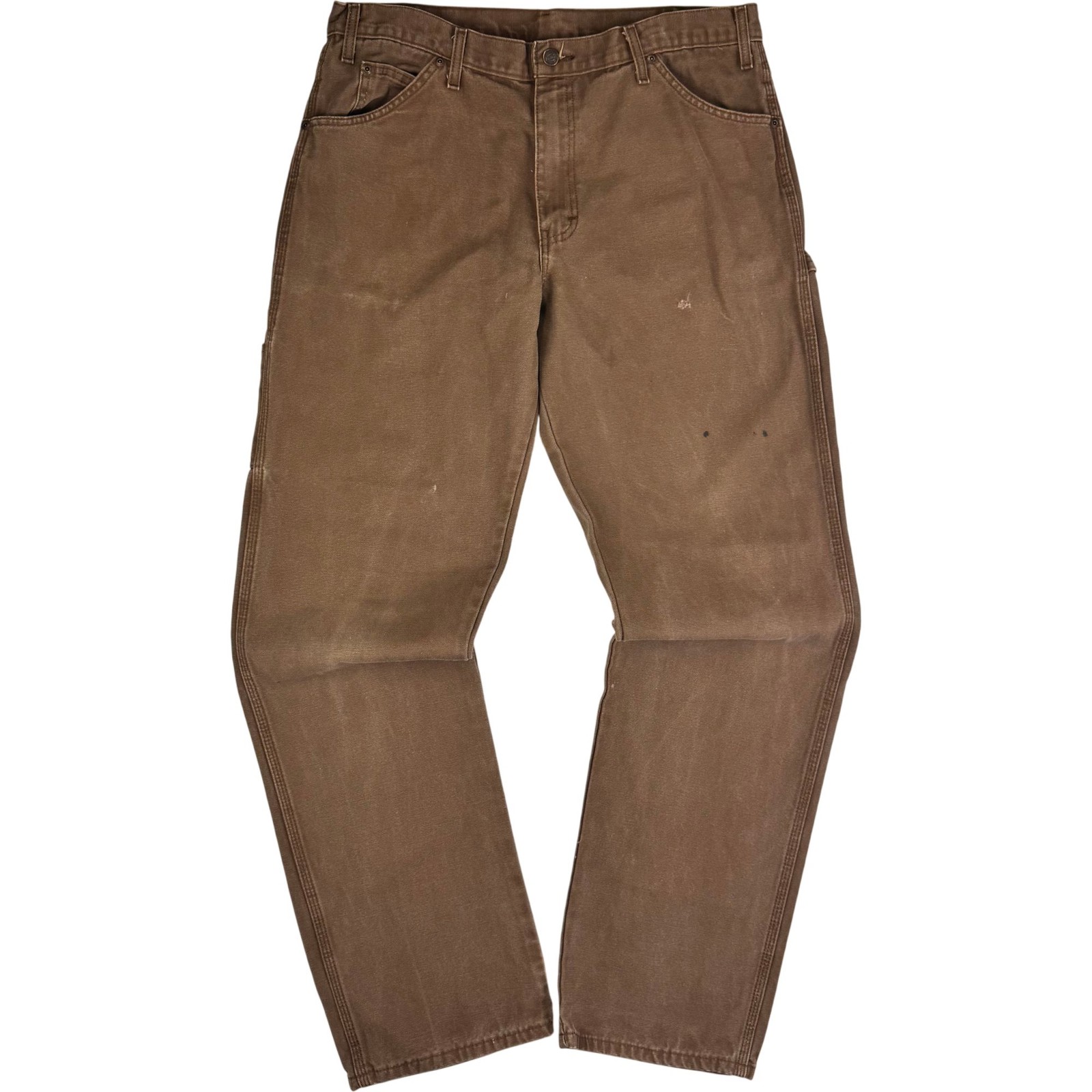 Dickies Carpenter Trousers Mens W36 L36 Brown Cotton Relaxed Workwear Jeans image 2