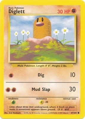 Diglett Base Set 047/102 Common NM