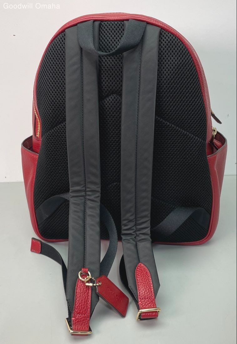Coach Court Leather Backpack in Boysenberry Berry Red 5666 Coach Court Backpack In Maxi Signature Canvas | Brixton Baker main image 3