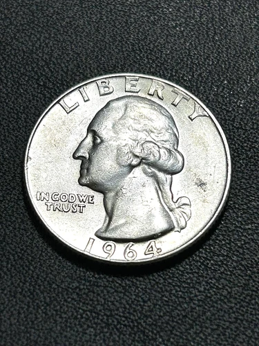 1964-D WASHINGTON SILVER QUARTER  AU+