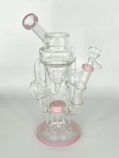 10" RECYCLER BONG RIG - 2 FREE GIFTS - SHOWERHEAD PERC SPLASH FREE- GIRLY - 2LBS