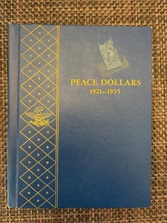 Whitman Peace Dollars 1921 1935 Coin Album with 24 Silver Dollars