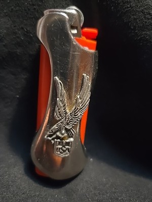 Vtg Lighter Case Heavy Metal EAGLE USA Retro Sleeve Western Cover Holder For Bic