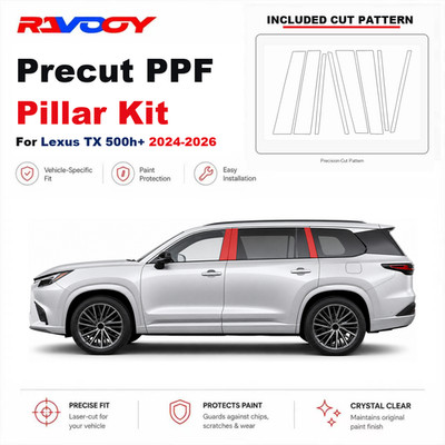 Precut PPF B Pillar Kit Clear Bra 8.5mil TPU For 2024-2026 Lexus TX 500h+