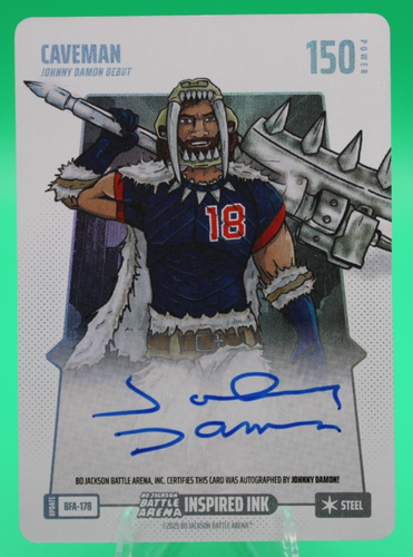 Bo Jackson Battle Arena Alpha Update Johnny Damon Auto Steel CAVEMAN BFA-178
