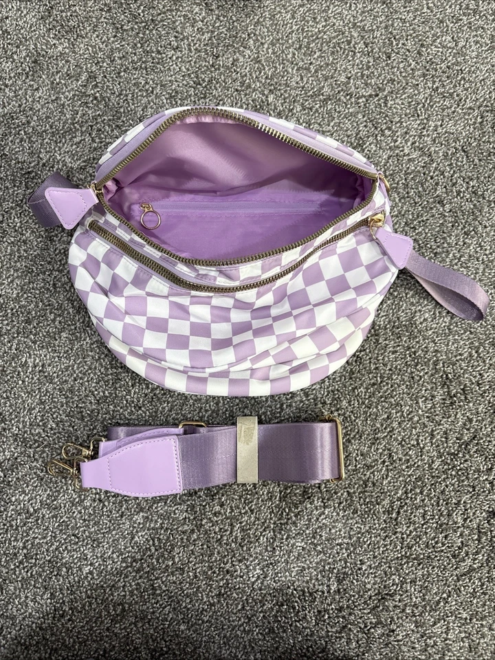 TOTALMENTE NUEVO Riñonera Emmafy Lavanda a Cuadros con Correa para el Hombro Foto 3 de 4