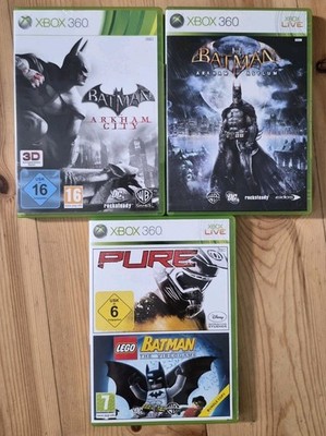 Set 3 Spiele Batman Arkham City, Arkham Asylum, Lego - Microsoft Xbox 360  