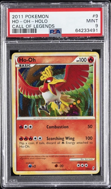 2011 POKEMON CALL OF LEGENDS #9 HO-OH-HOLO PSA 9