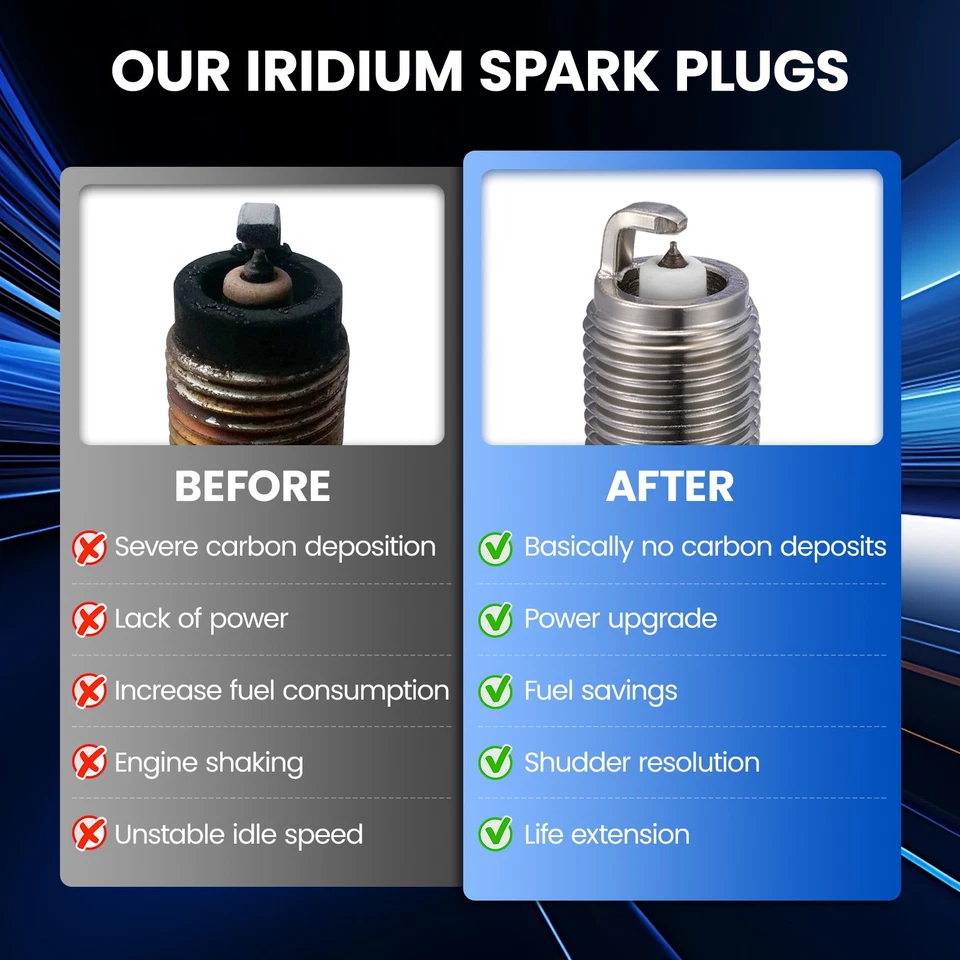 Set of 4 Iridium Spark Plugs 5534 for Maserati 228i 425 Biturbo Mistral Spyder Foto 4 de 4