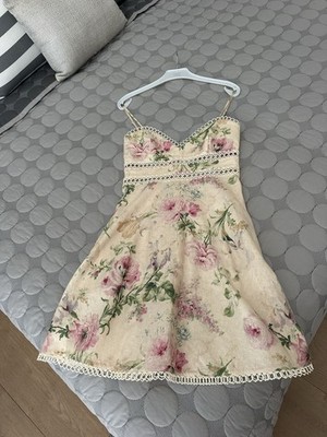 ZIMMERMANN Mini Kleid wNEU 1x getr. 36 34 S XS Blumen Leinen Spitze