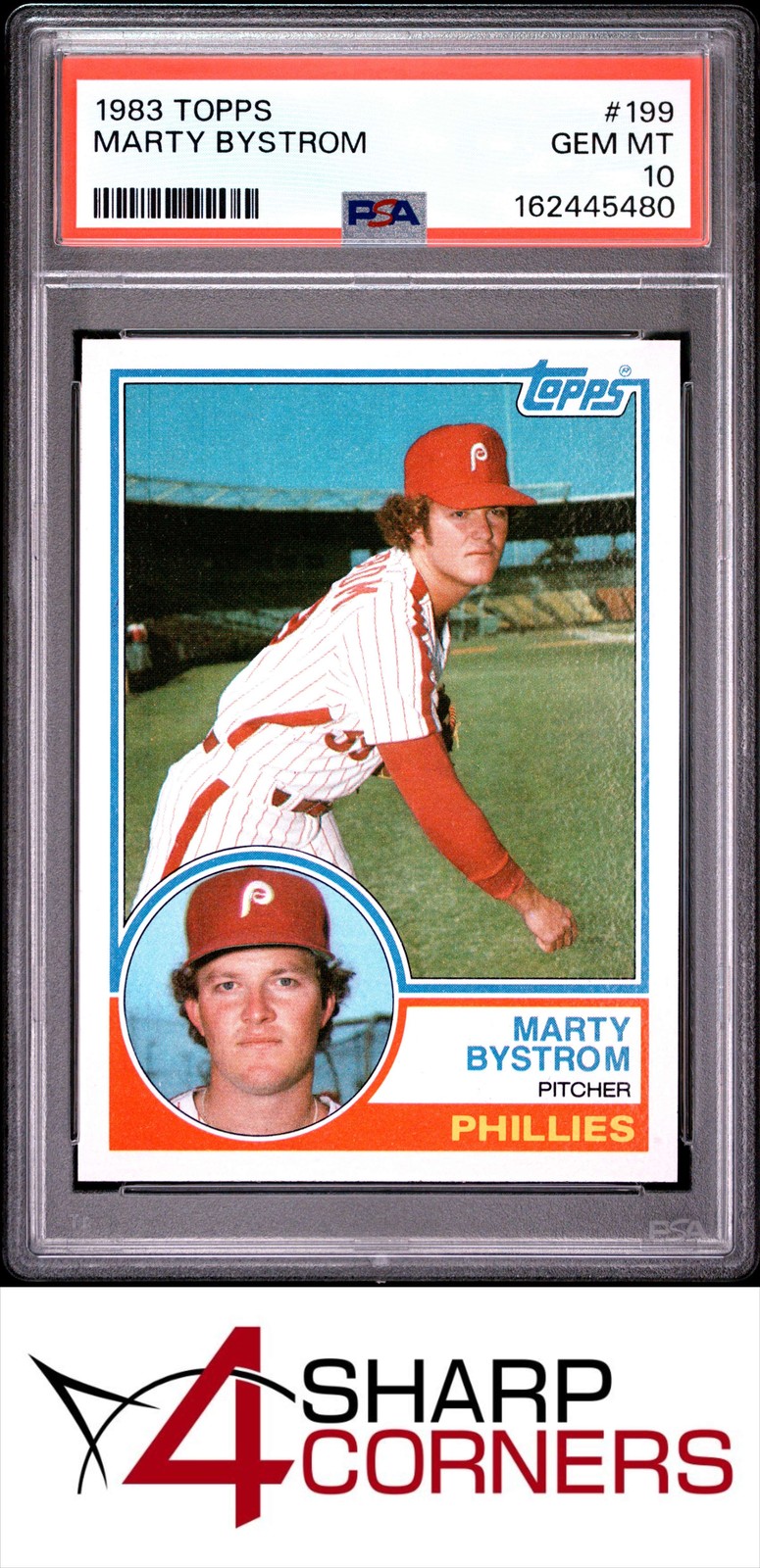 1983 TOPPS #199 MARTY BYSTROM PHILLIES PSA 10