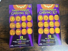 2-20 pc Green Family Pumpkin Carving Kit with Stencils by Pumpkin Pro Fun World