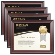 8.5x11 Document frames,Real Glass Fronts, 4 Pack Certificate Frames for Wall ...
