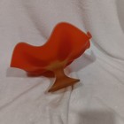 Rare Vintage Viking Glass Frosted Persimmon 6 Pedal Compot Bowl — photo 3