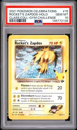 Rocket's Zapdos *PSA 10* Holo *Celebrations* #15 *Pokemon