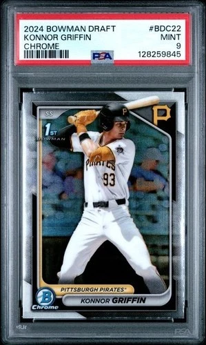 KONNOR GRIFFIN 2024 BOWMAN DRAFT CHROME #BDC22 PSA 9