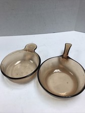 Corning Ware Vision Grab It Bowl V-150-B Pyrex Amber Casserole Dish & 6” Pan