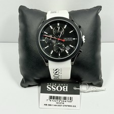 New-Open Box- Hugo Boss Velocity 1513718 Black Dial Rubber Strap Men's Watch