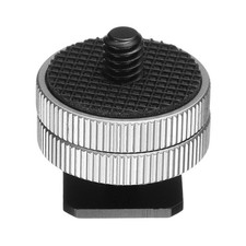 1 Pcs Hot Shoe Adapter 1/4" Male Thread Nut 1.06x1.02x1.02 Inch Silver