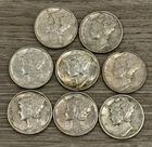 US 10C 90% Silver Mercury Dime Coin Lot - Higher Grade, Mixed Dates, & Mints