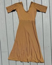 Zara Women's Rust Yellow Orange Midi Short sleeve Dress Small
