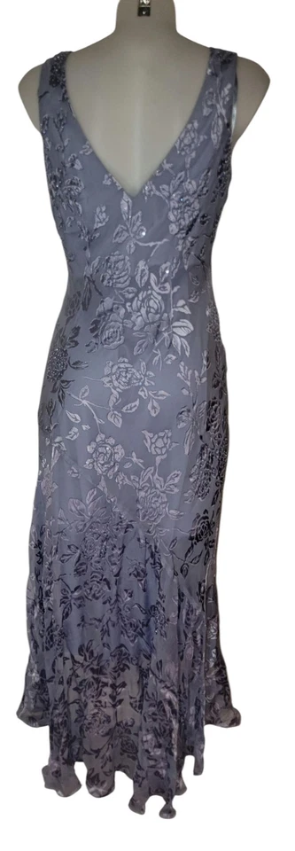 Vestido de hadas coqueta con volantes y2k azul floral seda terciopelo agotado talla 10 Foto 2 de 4