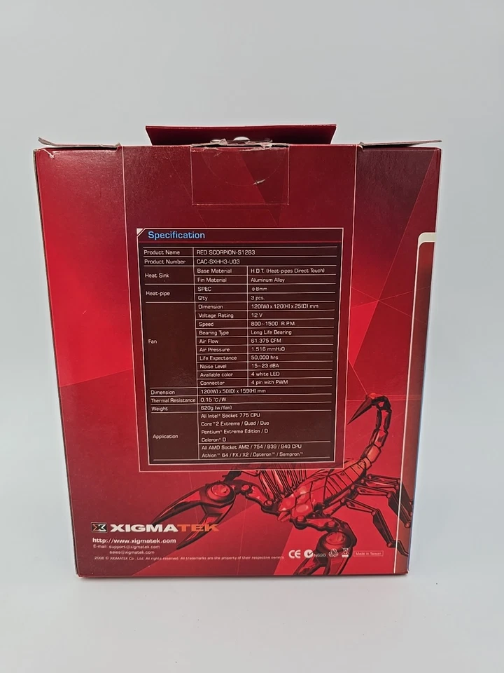 Xigmatek Red Scorpion SD1283 - Heat-Pipe Direct Touch Air Cooling System - Image 3 of 4