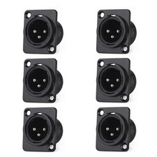 XLR Male Jack 3 Pin Panel Mount Jacks,XLR-M Socket Audio Speaker Microphone C...